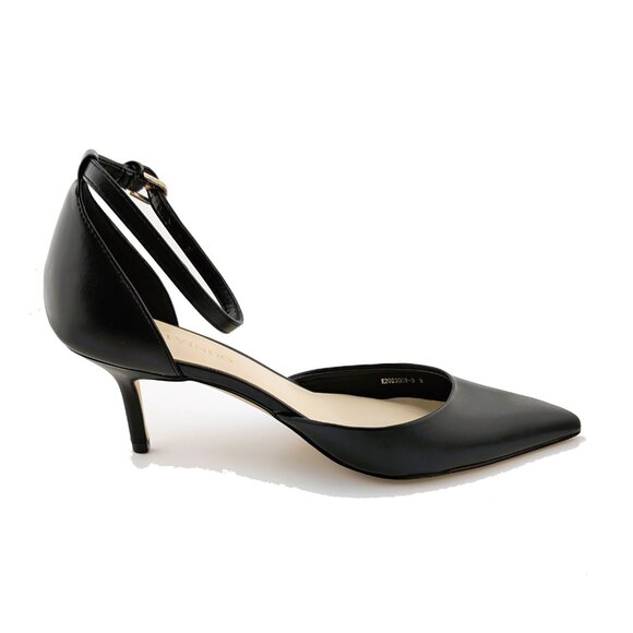 NEW in the Box, Pointed Toe Ankle Strap Kitten Heel Pumps, Black, Women's Size 9 - Picture 8 of 10